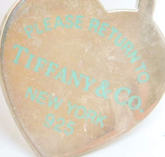 Tiffany & Co 925 Enamel Heart Pendant Necklace 6.8g image number 5