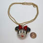 Designer Betsey Johnson Gold-Tone Chain Minnie Mouse Pendant Necklace image number 3