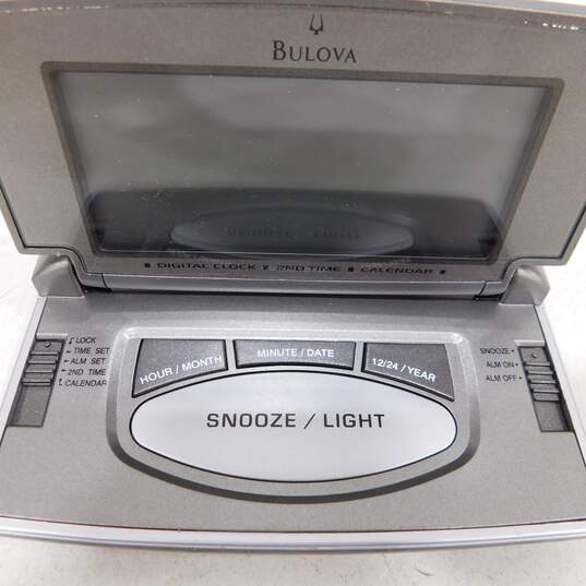 Bulova LCD Digital Travel Alarm Clock Folding Pop-Up image number 5