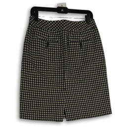 Womens White Black Plaid Slash Pocket Straight & Pencil Skirt Size 2 P alternative image