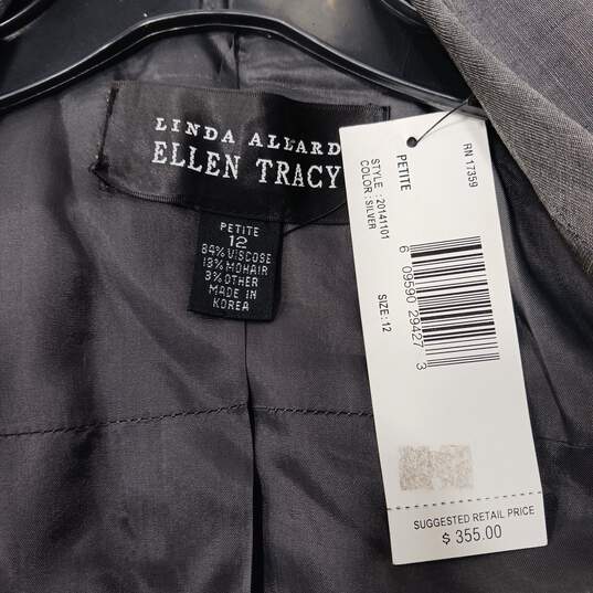 Ellen Tracey Women's Gray Suit Jacket Size 12P image number 3
