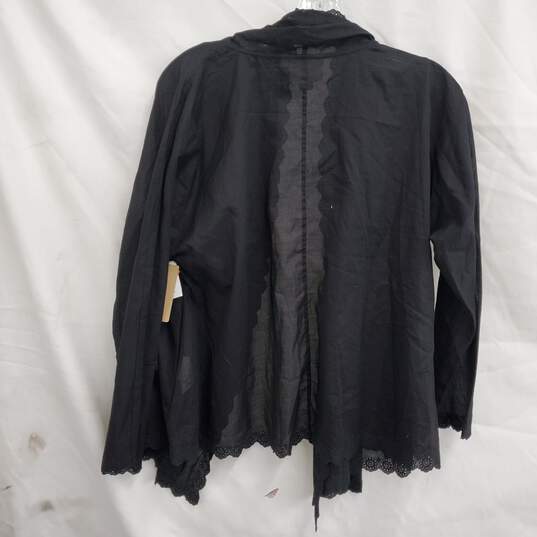 DKNY Pure Black Sheer Open Front Cardigan Women's Size M/L - NWT image number 2