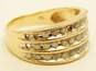 10K Yellow Gold 0.46 CTTW Round Diamond Channel Set Inlay 3 Row Ring 3.3g image number 1
