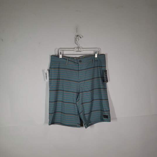 NWT Mens Striped Flat Front Hydro Terrain Hybrid Shorts Size 34 image number 1