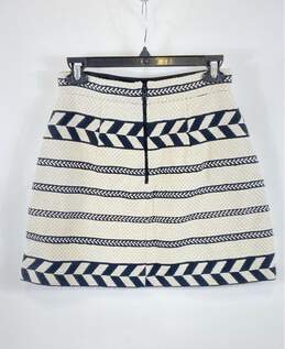 NWT Alice + Olivia Womens Cream Black Jacquard Aztec Print Mini Skirt Size 4 alternative image