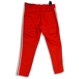 Mens Red Striped Elastic Waist Zip Pocket Pull-On Track Pants Size XL alternative image