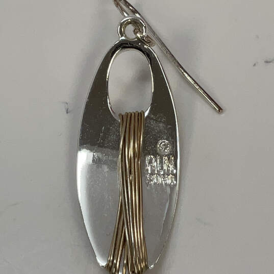 Designer Robert Lee Morris Two-Tone Wire Wrapped Fish Hook Drop Earrings image number 4
