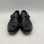 Mens Atri Black Almond Toe Adjustable Buckle Monk Strap Dress Shoes Sz 9 M image number 1