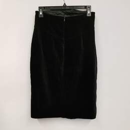 Vintage Womens Black Flat Front Back Zip Straight & Pencil Skirt Size 38