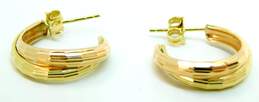14K Yellow & Rose Gold Crossover Earrings 2.8g