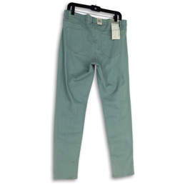 NWT Womens Green Denim Medium Wash Stretch Pockets Skinny Jeans Size 10 alternative image