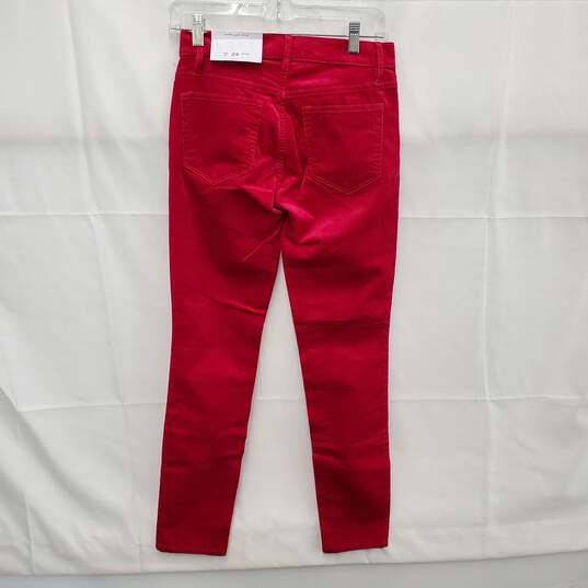 NWT LOFT WM's Red Velvety Skinny Pants Size 24/ 24 image number 2