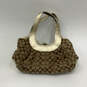 Womens Brown Gold Inner Pocket Zipper Kiss Lock Double Handle Shoulder Bag image number 3