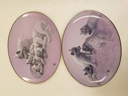 Bradford Exchange Cable Lee The Wild Bunch Wolf Plates, Lot of 6 Plates image number 2