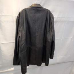 City Jones New York Black Genuine Leather Button Up Jacket Size 48L alternative image