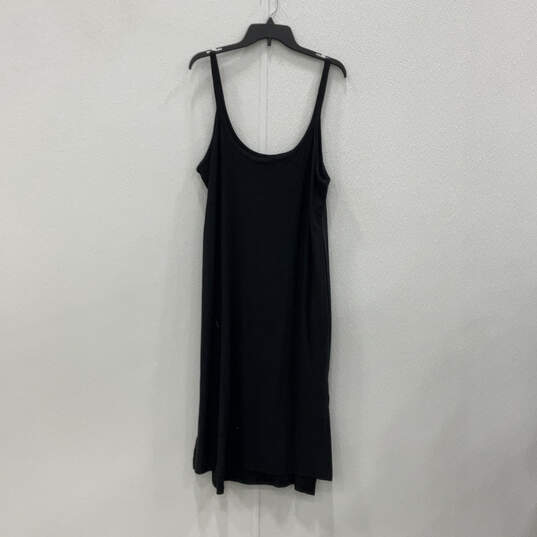 Womens Black Sleeveless Wide Strap Scoop Neck Pullover Tank Dress Size XL image number 2