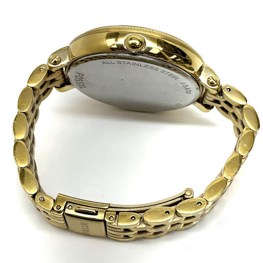 Designer Fossil ES3192 Gold-Tone Round Dial Quartz Analog Wristwatch image number 3