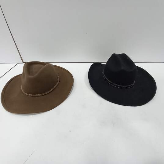 2pc Set of Men's Felt Cowboy Hats image number 1