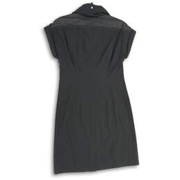 Zenergy By Chico's Womens Black Roll Tab Sleeve Half Zip Shift Dress Size 0 alternative image