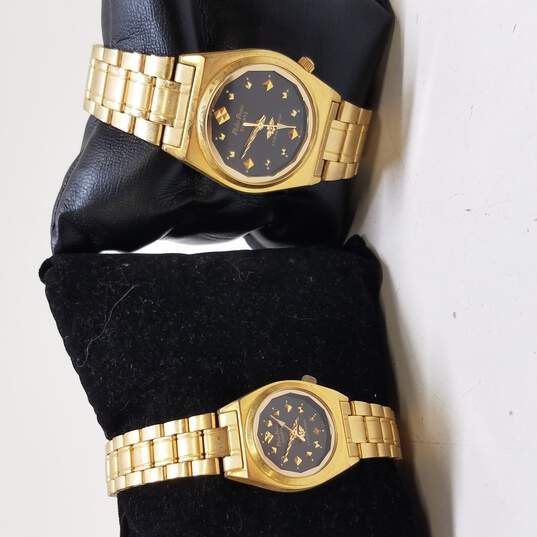 Philip Persio His & Hers Gold Tone Watch Bundle 2 Pcs image number 1