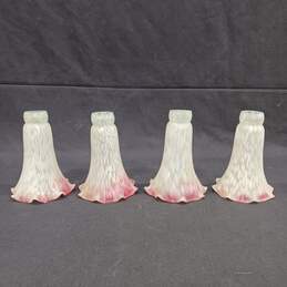 4 Lily Tulip Frosted Pink Glass Lamp Shades