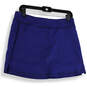 Womens Blue Flat Front Elastic Waist Side Slit Short Skort Skirt Size M image number 3