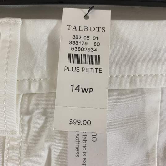 Women's White Talbots Relaxed Chinos, Sz. 14WP image number 3