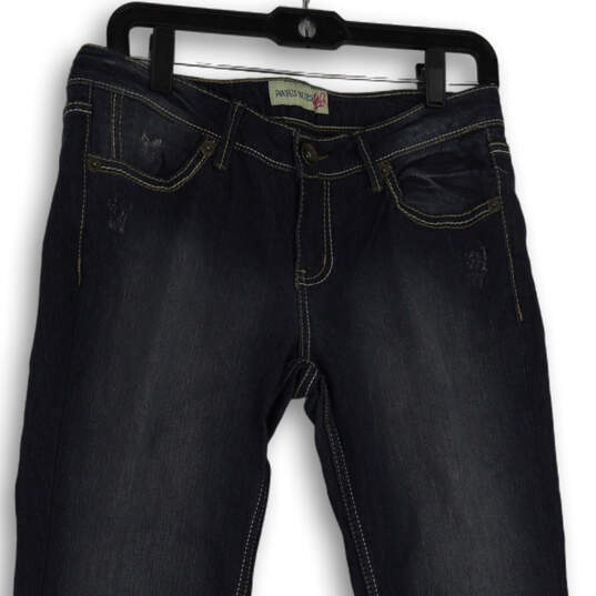 Womens Black Denim Dark Wash Front Pockets Stretch Skinny Leg Jeans Size 11 image number 3