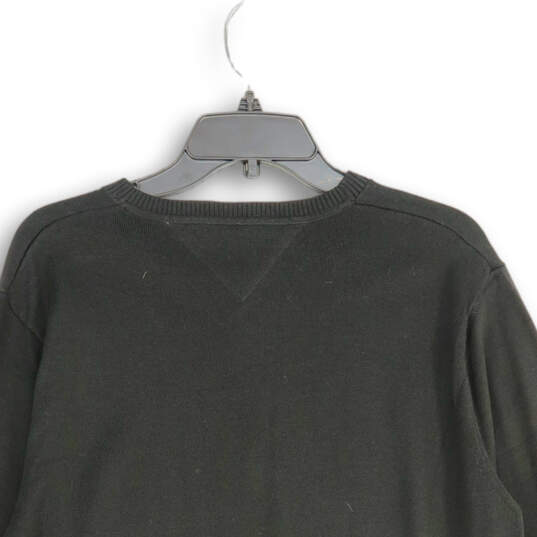 NWT Mens Black Tight- Knit V-Neck Long Sleeve Pullover Sweater Size Large image number 4