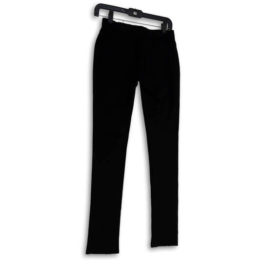 Womens Black Flat Front Slash Pocket Skinny Leg Dress Pants Size Small image number 2