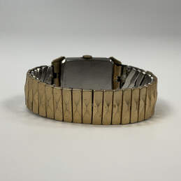 Designer Bulova Gold-Tone Chain Strap Rectangular Dial Analog Wristwatch alternative image