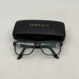 Versace Mens 3211 Blue Clear Lens Full Rim Prescription Eyeglasses With Case/COA