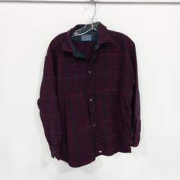 Pendleton Men's Red Flannel LS Button Up Wool Shirt Size XL