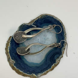 Designer Silpada Sterling Silver Oxidized Fish Hook Dangle Earrings