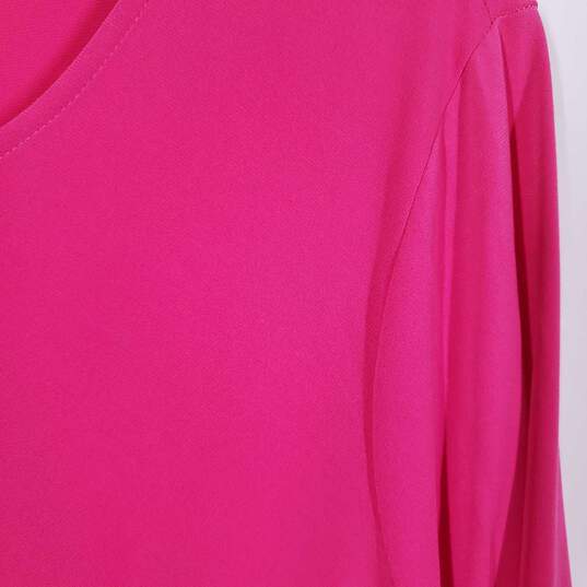 Womens 3/4 Sleeve Round Neck Ruched Pullover Blouse Top Size Large image number 3