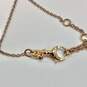 Designer Fossil Gold-Tone Link Chain Crystal Rectangle Pendant Necklace image number 3