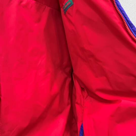 Mens Purple Red Long Sleeve Full Zip Mock Neck Reversible Puffer Jacket Size XL image number 5