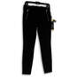 NWT Womens Black Flat Front Zipper Pocket Skinny Leg Ankle Pants Size 6 image number 1