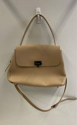 Divina Firenze Italy Tan Leather Flap Turnlock Shoulder Satchel Bag