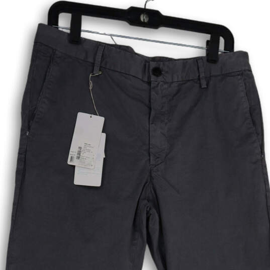 NWT Womens Gray Flat Front Slash Pocket Straight Leg Ankle Pants Size 40 image number 3
