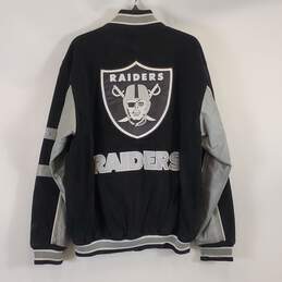 NFL Men Black Raiders Varsity Leather Jacket M alternative image