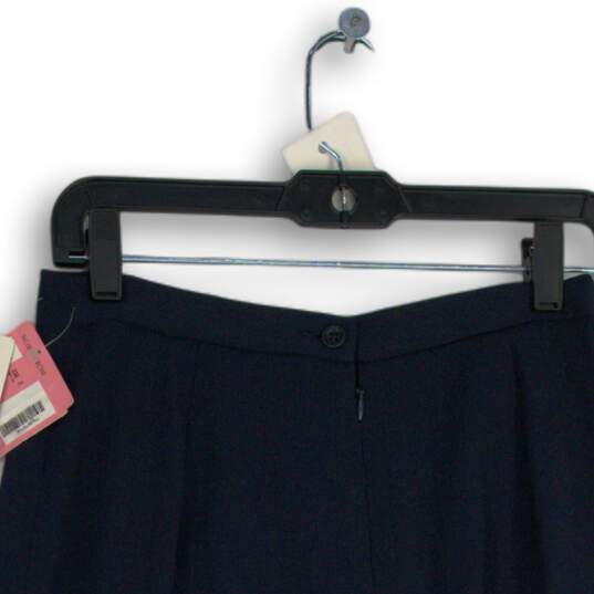 NWT Womens Navy Blue Flat Front Back Zip Straight & Pencil Skirt Size 6 image number 4