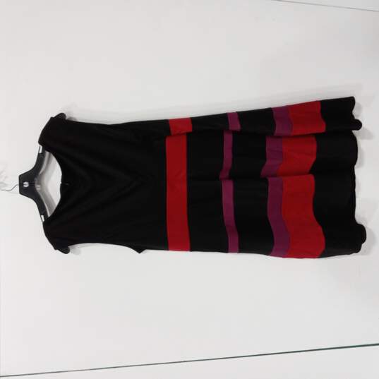 NY COLLECTION WOMEN'S BLACK, RED, AND PURPLE STRIPED DRESS SIZE 3X NWT image number 4