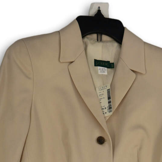 NWT Womens Beige Notch Lapel Long Sleeve Three Button Blazer Size 6P image number 3