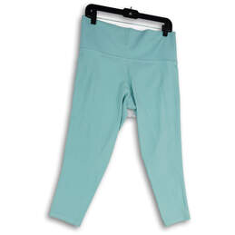Womens Blue High Rise Elastic Waist Pockets Pull-On Cropped Leggings Sz 1X alternative image