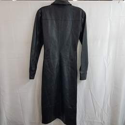 Steve Madden McClain Long Sleeve Black Faux Leather Midi Shirtdress Size 0 alternative image