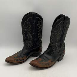 Code West Mens Black Brown Round Toe Pull-On Cowboy Western Boots Size 11 alternative image
