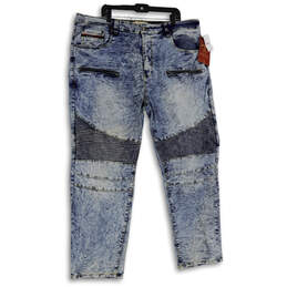 NWT Mens Blue Denim Medium Wash 5-Pocket Design Straight Leg Jeans Sz 44x32