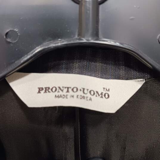 Prontouomo Men's Gray Striped Suitcoat Size 42R image number 3