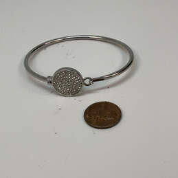Designer Michael Kors Silver-Tone Crystal Stone Pave Disk Bangle Bracelet alternative image